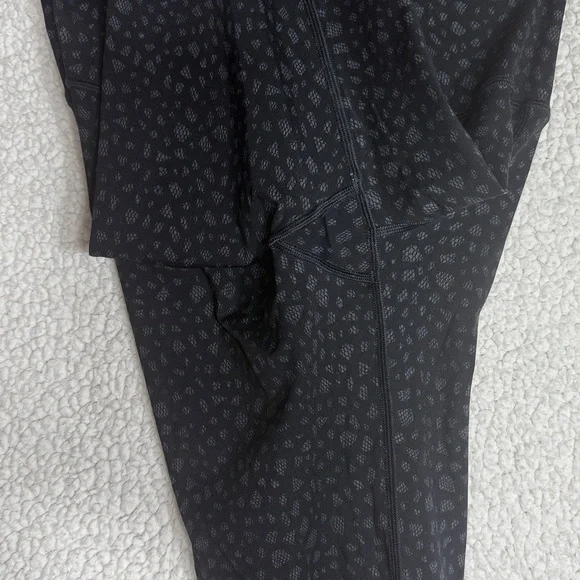 Lululemon Wunder Under Hi-Rise Nulux Leggings Overlace Black Grey Size 8 - Picture 11 of 13